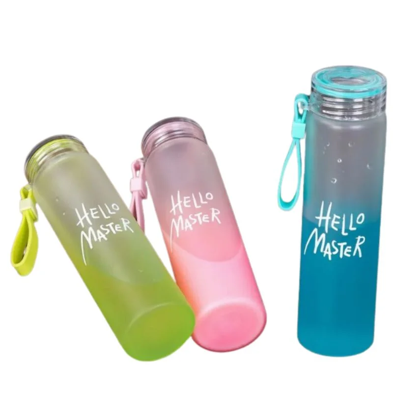 White Frosted Glass Water Bottle | Leak-Proof Insulated Bottle with Hello Master Decal Logo | 400ml - Image 2