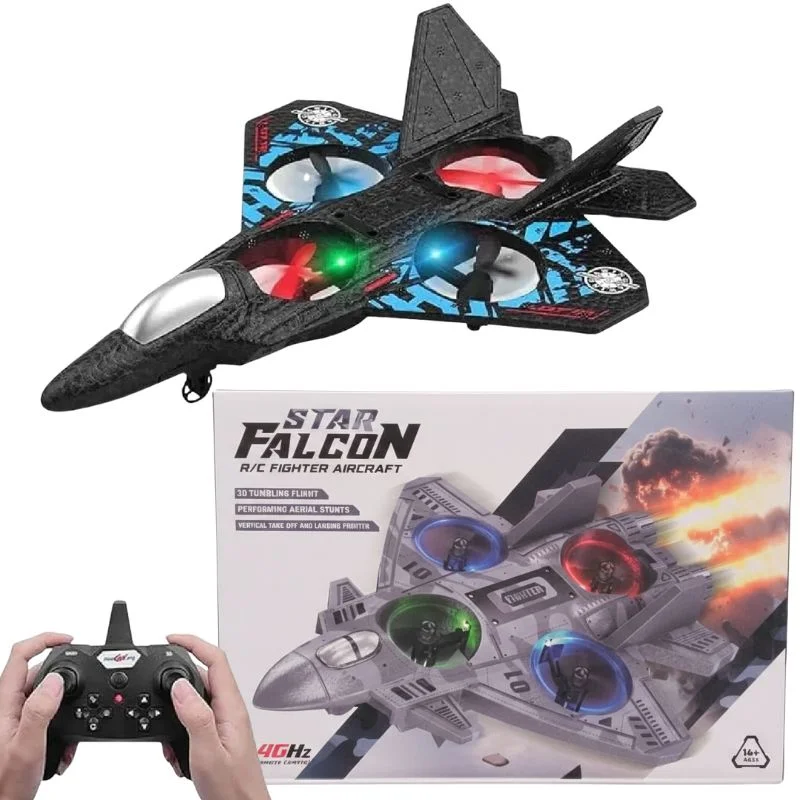 Premium RC Fighter Jet Plane 2.4 | Remote Control Foam Airplane Toy with Lights & 3D Stunt Glider - Image 4