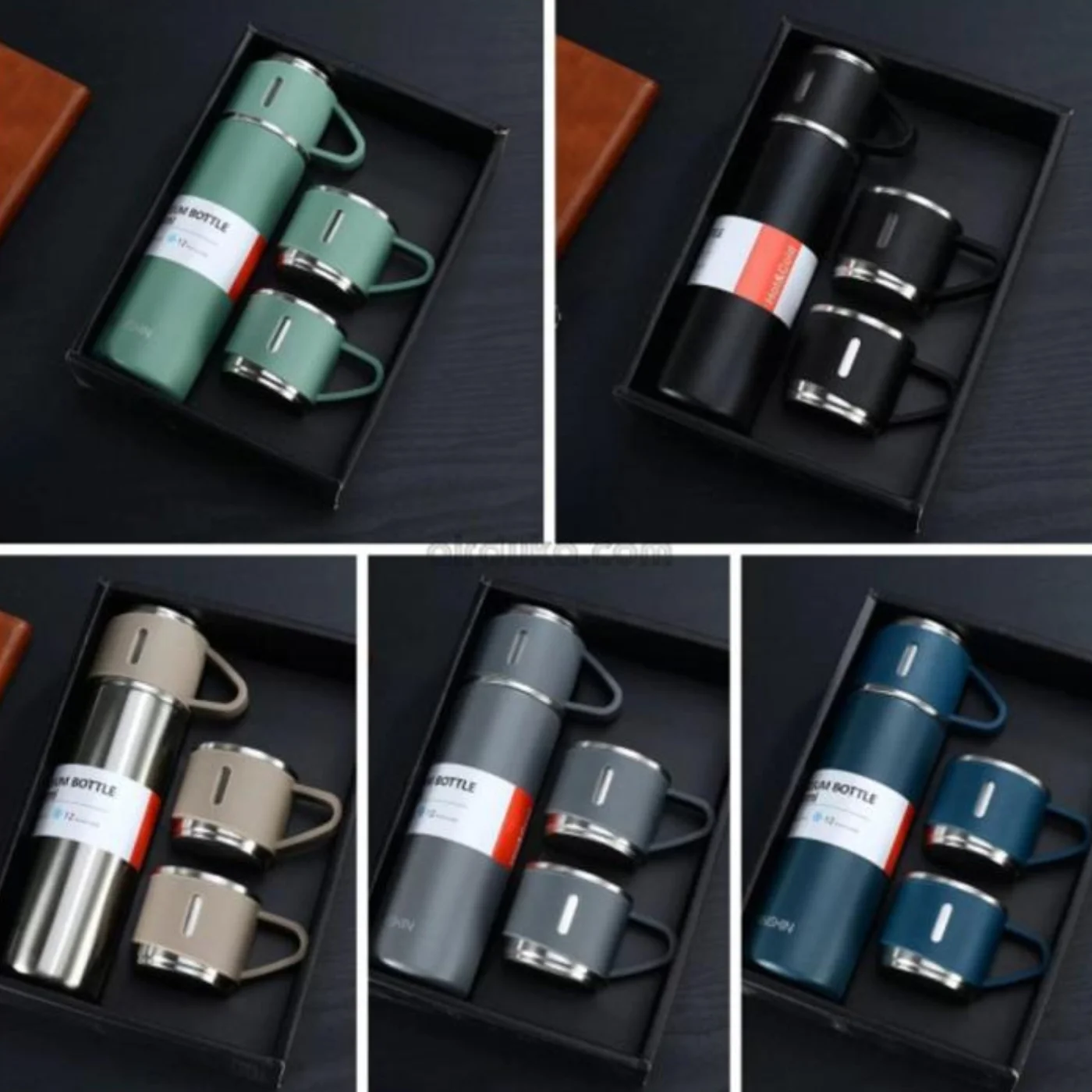 3 Cup 500ML Double-Layer Stainless Steel Vacuum Flask Set | Hot & Cold | Travel Thermos - Image 3