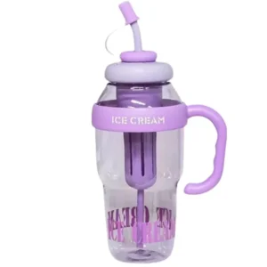 Ice Cream Water Bottle with Straw & Tea Infuser | 1400ml  |  | Large Capacity Gym & Summer Drink Bottle | Random color