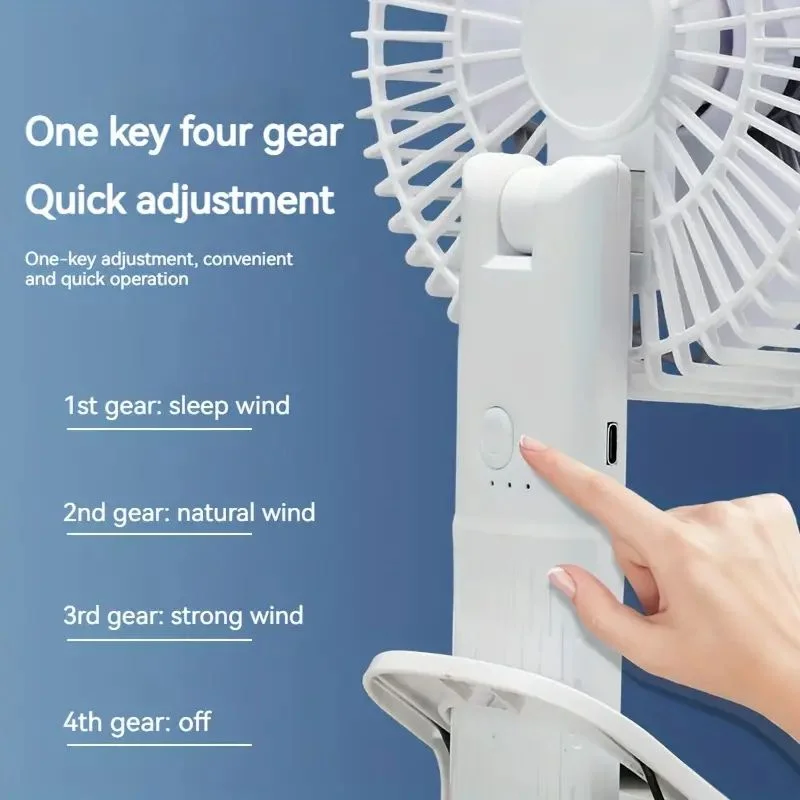 Rechargeable 3-in-1 Clip Fan | Handheld, Desktop & Wall Mounted Portable Fan with 3 Speed Modes - Image 4