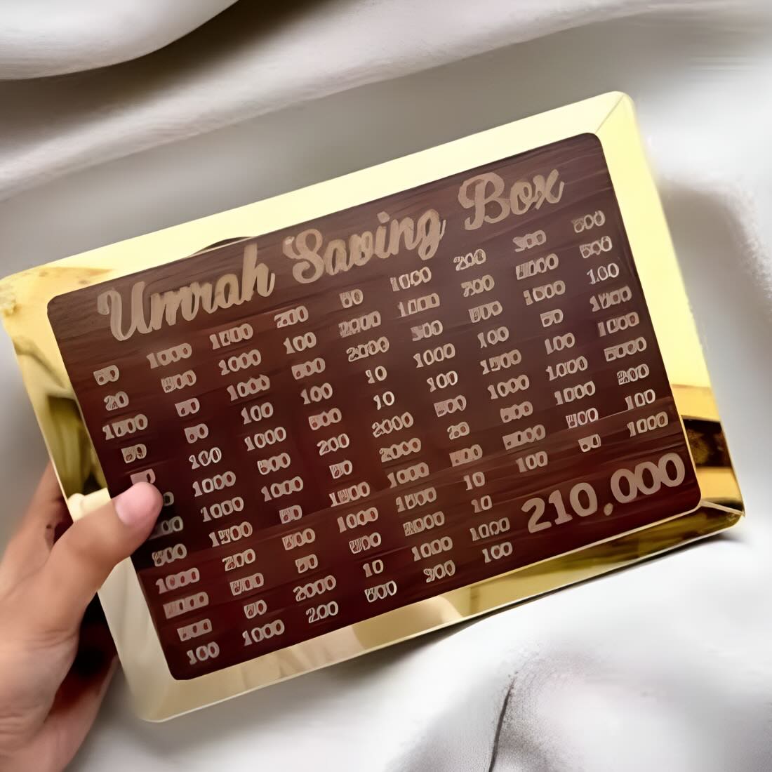 Umrah Saving Box – Premium Wooden | Save PKR 210,000 in 280 Days - Image 4