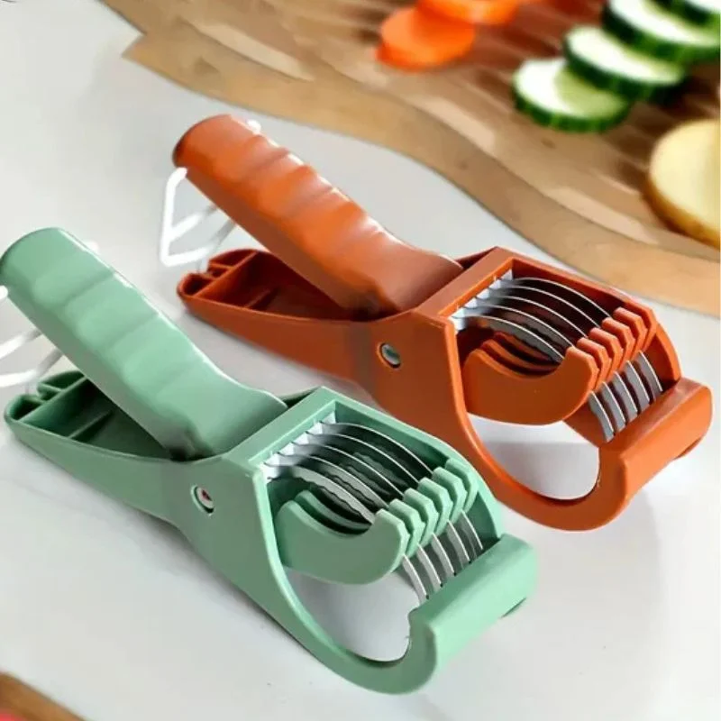 5 Blade Vegetable & Fruit Cutter and Slicer | Multipurpose Vegetable Chopper & Fruit Slicer | Kitchen Cutter with 5 Stainless Steel Blades | Multiple Colors - Image 4