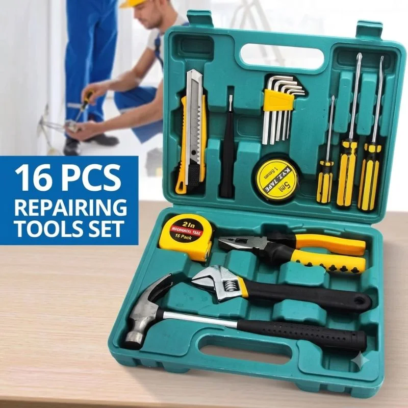 12-in-1 Home Tool Kit | Multi-Purpose Household Repair Tool Set | Hardware Toolkit with Durable Storage Box - Image 7
